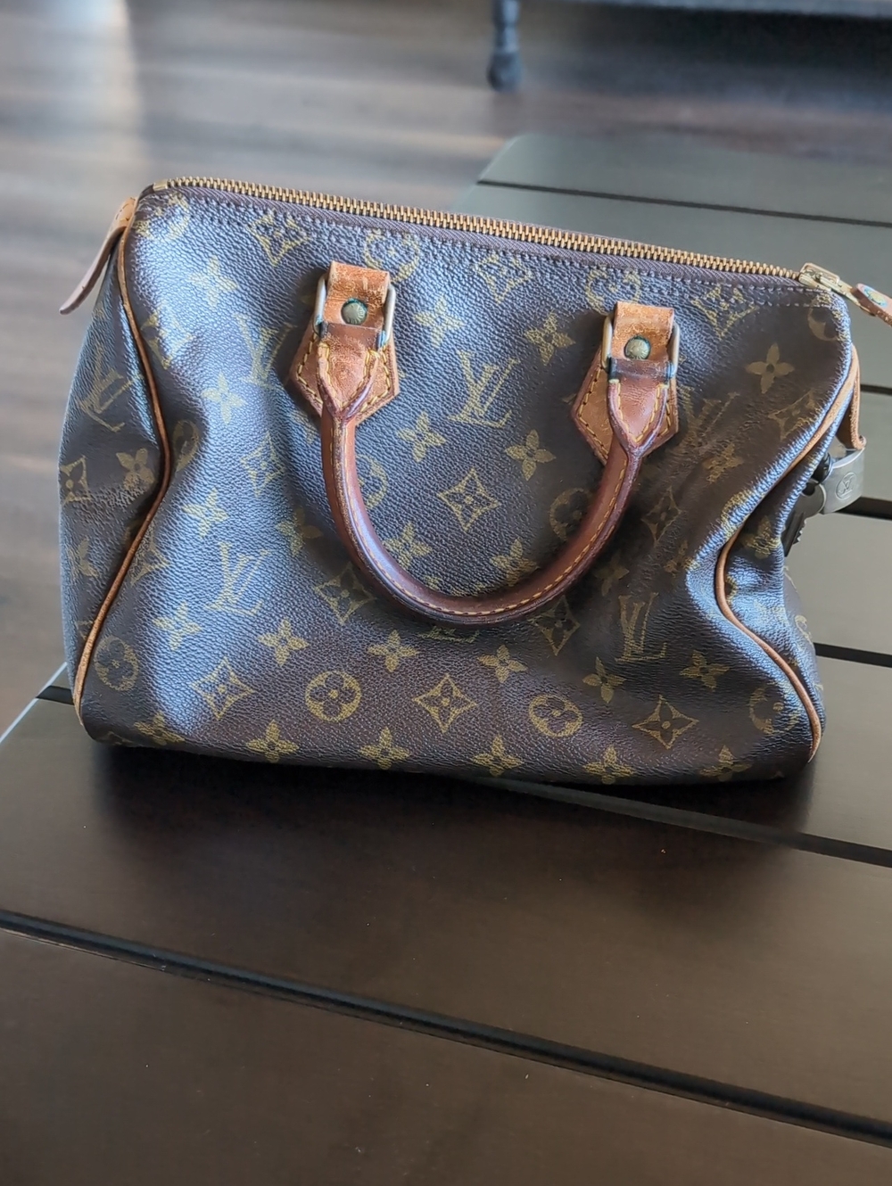 Louis Vuitton Vintage 1984 Monogram Speedy Style Handbag in Brown and Tan